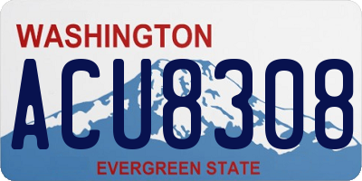 WA license plate ACU8308