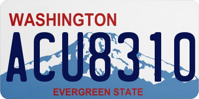 WA license plate ACU8310