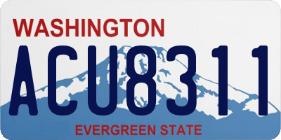 WA license plate ACU8311