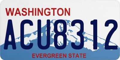 WA license plate ACU8312
