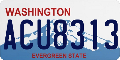 WA license plate ACU8313
