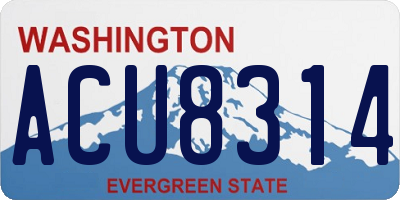 WA license plate ACU8314