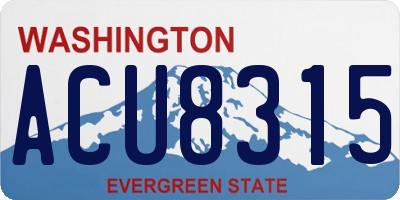 WA license plate ACU8315