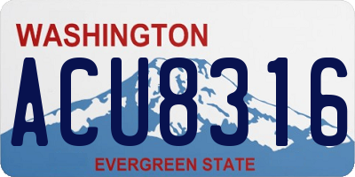 WA license plate ACU8316