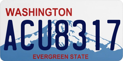 WA license plate ACU8317