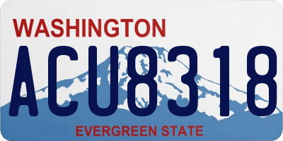 WA license plate ACU8318