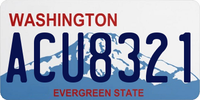 WA license plate ACU8321