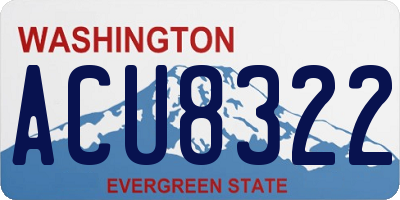 WA license plate ACU8322