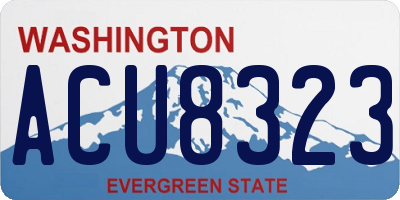 WA license plate ACU8323