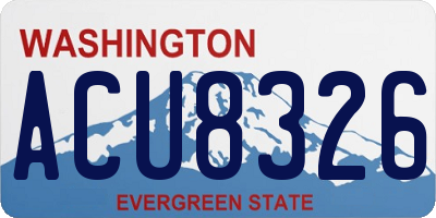 WA license plate ACU8326