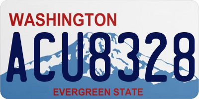 WA license plate ACU8328