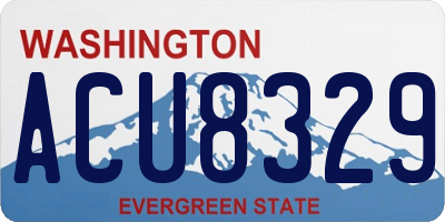 WA license plate ACU8329