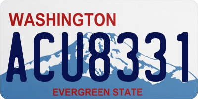 WA license plate ACU8331