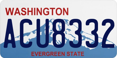 WA license plate ACU8332