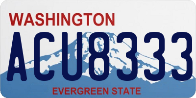 WA license plate ACU8333