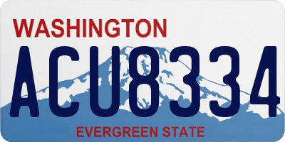 WA license plate ACU8334