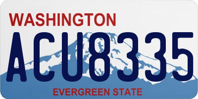 WA license plate ACU8335