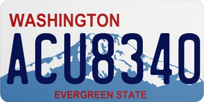 WA license plate ACU8340