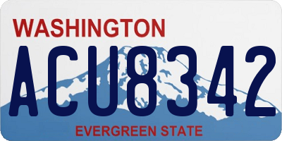 WA license plate ACU8342