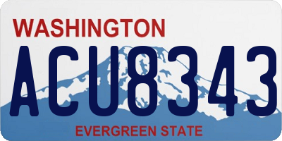 WA license plate ACU8343