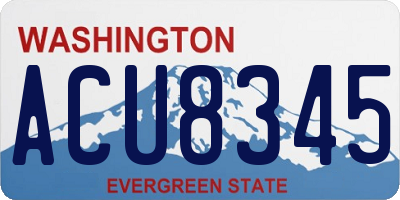 WA license plate ACU8345