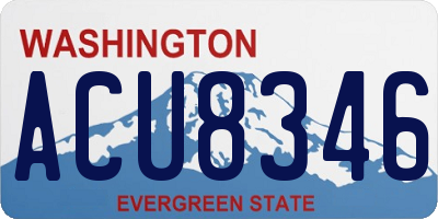 WA license plate ACU8346