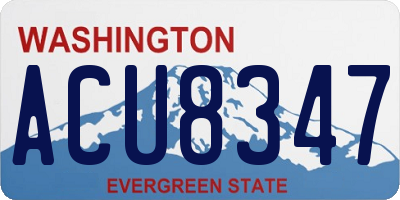 WA license plate ACU8347