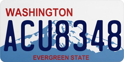 WA license plate ACU8348