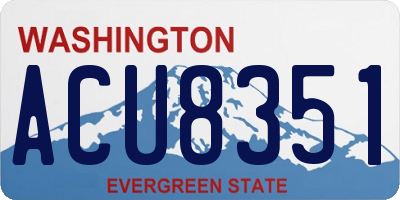 WA license plate ACU8351