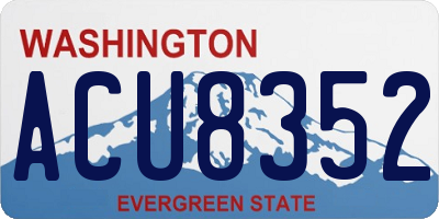 WA license plate ACU8352