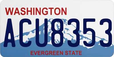 WA license plate ACU8353