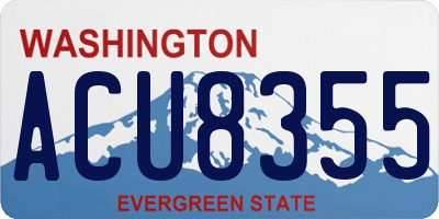WA license plate ACU8355