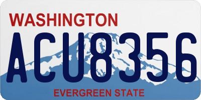 WA license plate ACU8356