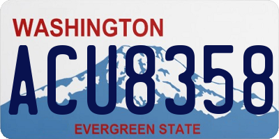 WA license plate ACU8358