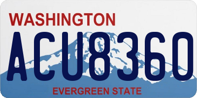 WA license plate ACU8360