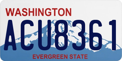 WA license plate ACU8361