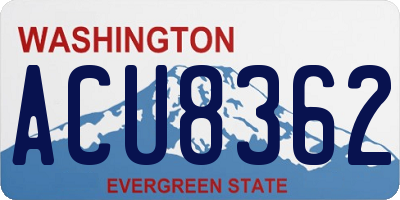 WA license plate ACU8362