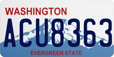WA license plate ACU8363