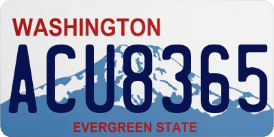 WA license plate ACU8365
