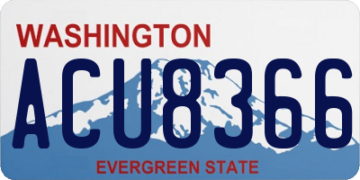 WA license plate ACU8366