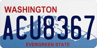 WA license plate ACU8367