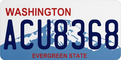 WA license plate ACU8368