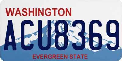 WA license plate ACU8369