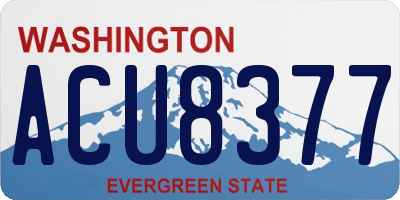 WA license plate ACU8377