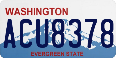WA license plate ACU8378