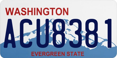 WA license plate ACU8381