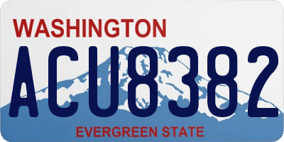 WA license plate ACU8382