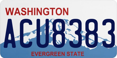 WA license plate ACU8383