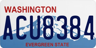 WA license plate ACU8384