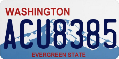 WA license plate ACU8385